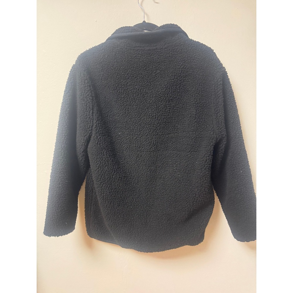 Beverly Hills Polo Club Black Sherpa Fleece Zip Jacket Pockets Size S Preloved - Picture 2 of 5